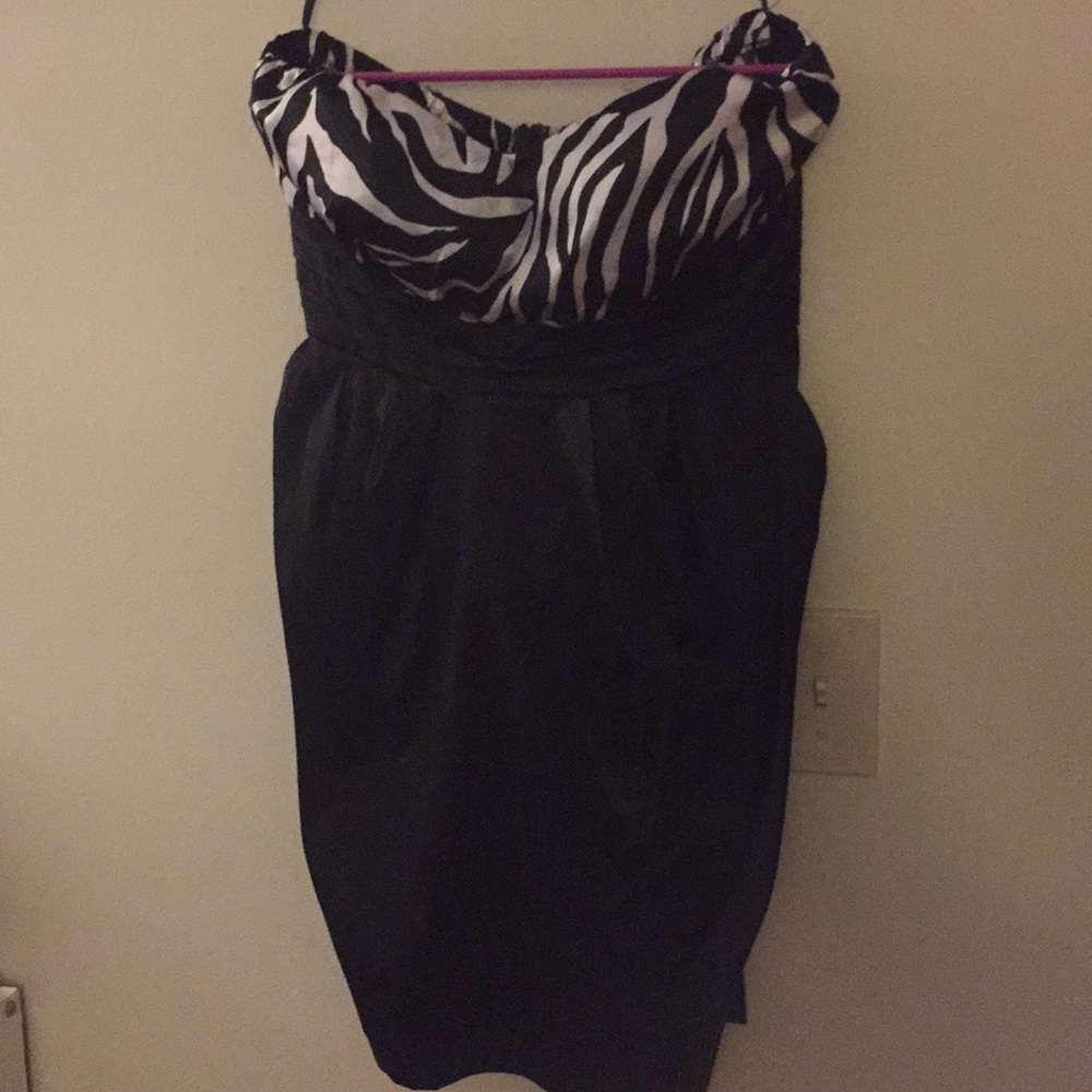 Black zebra dress